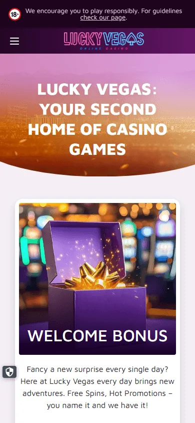 Lucky Vegas mobile promotions area with daily offers and tournament activity